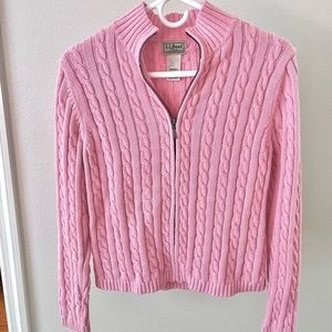 L.L.Bean Cable Knit Sweater Jacket